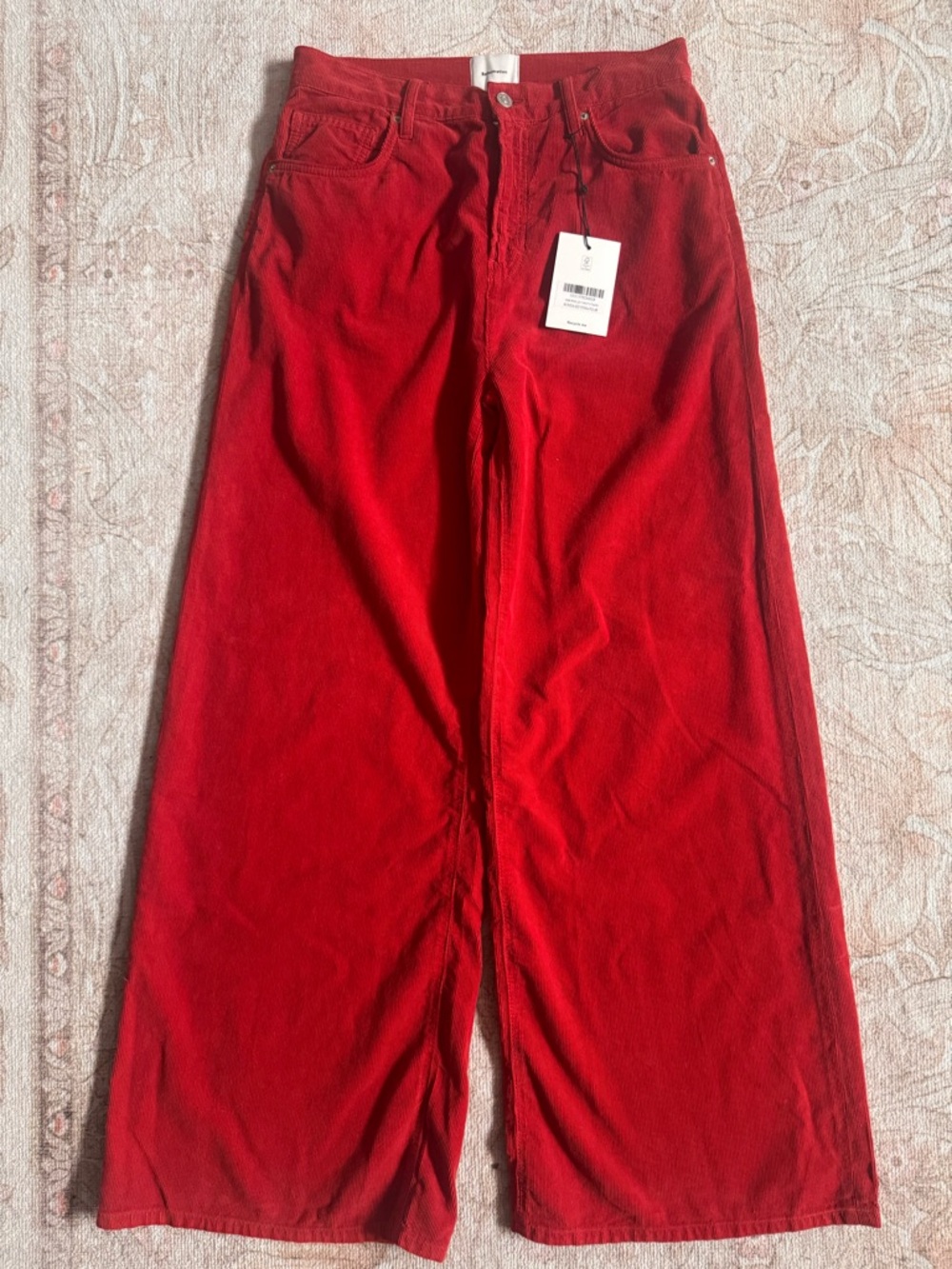 Eden Wide Leg Red Corduroy Pants